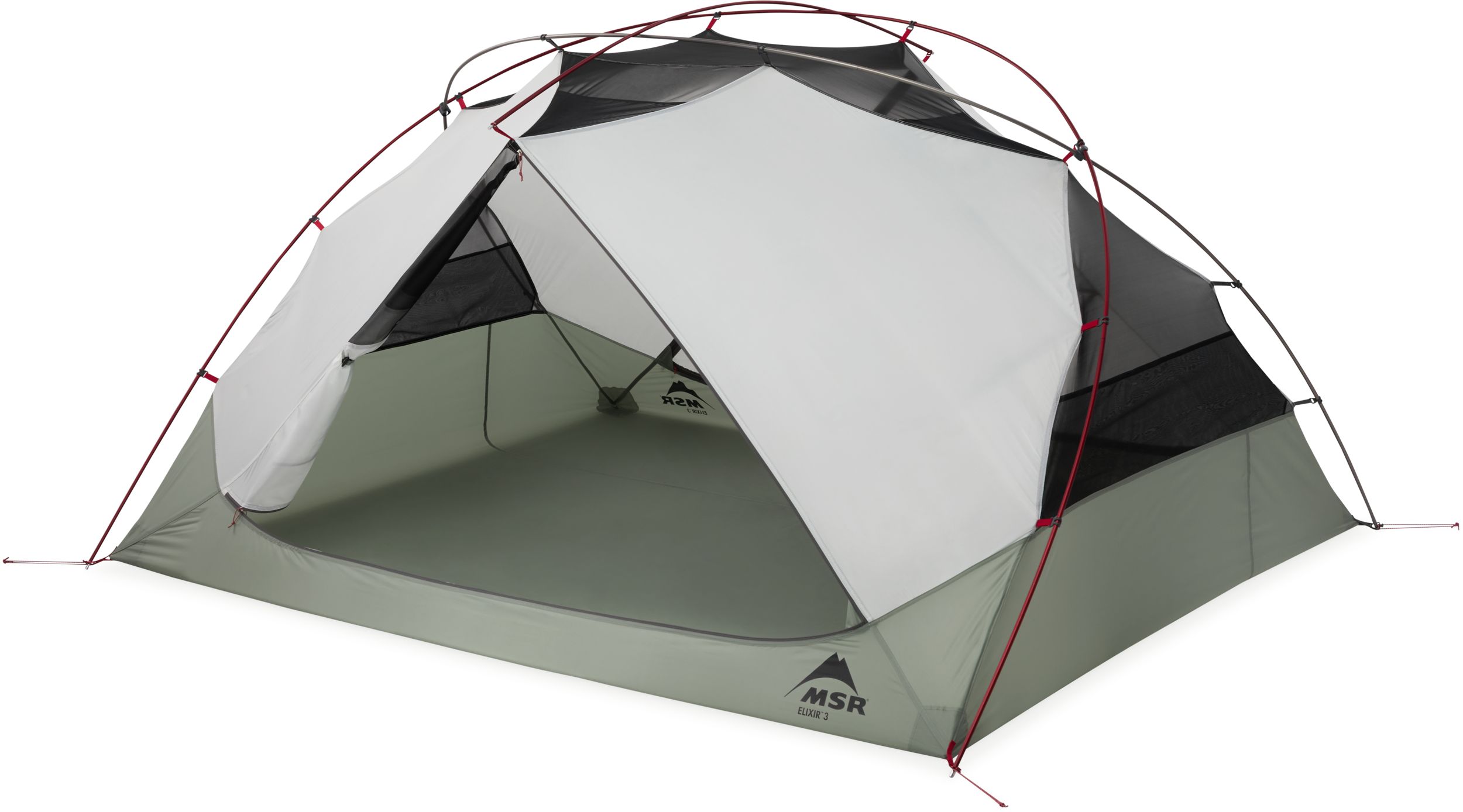 MSR Elixir 3 Person Tent With Footprint Front_Angled_Left