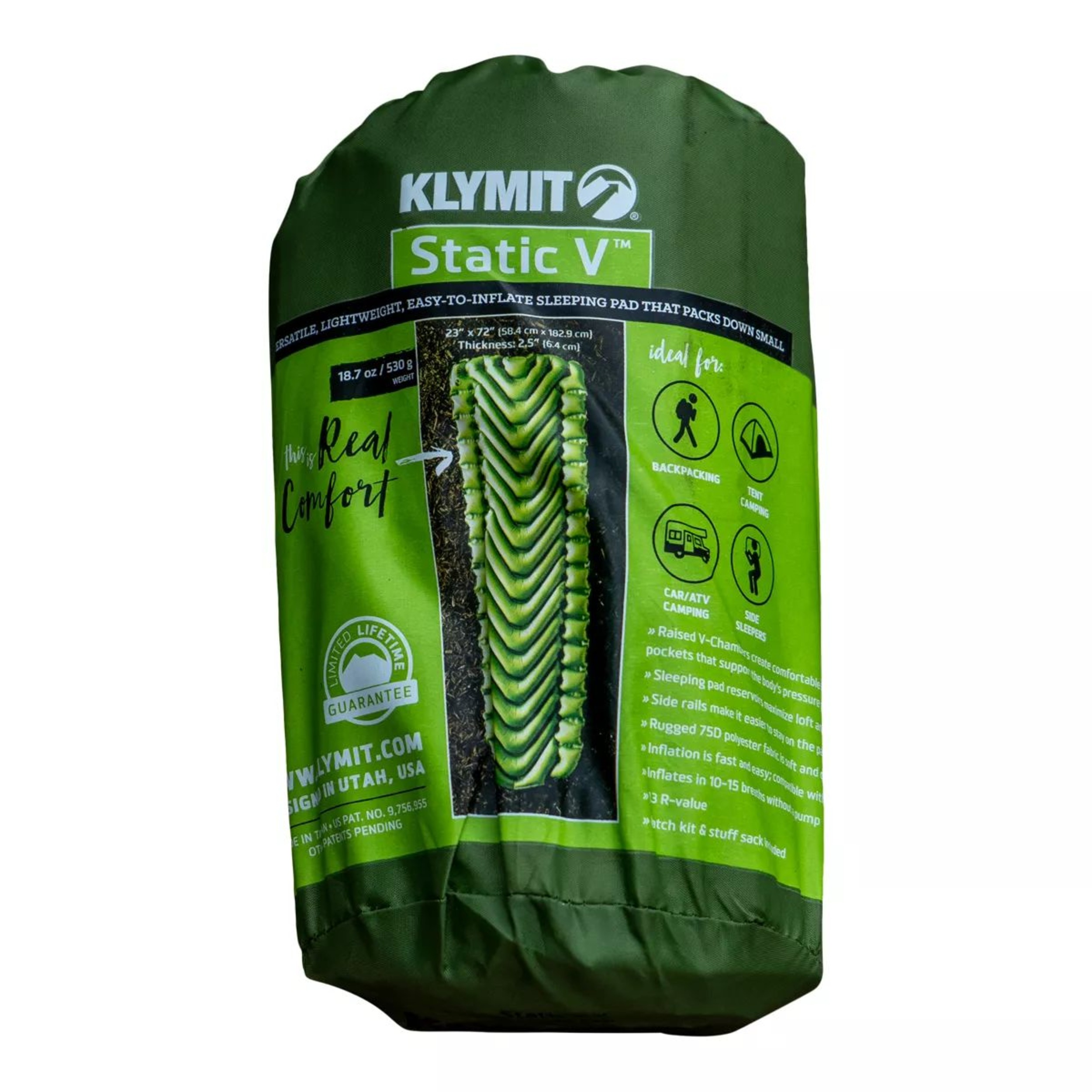Klymit Static V Regular Sleeping Pad Front_Flat