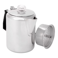 GSI Glacier Stainless 9 Cup Coffee Percolator Front_Angled_Right