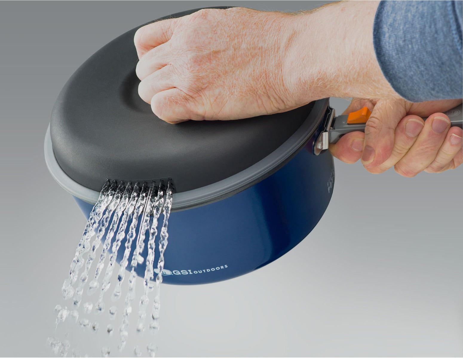 GSI Base Camper Small Camping Cookset Overhead_Plunge