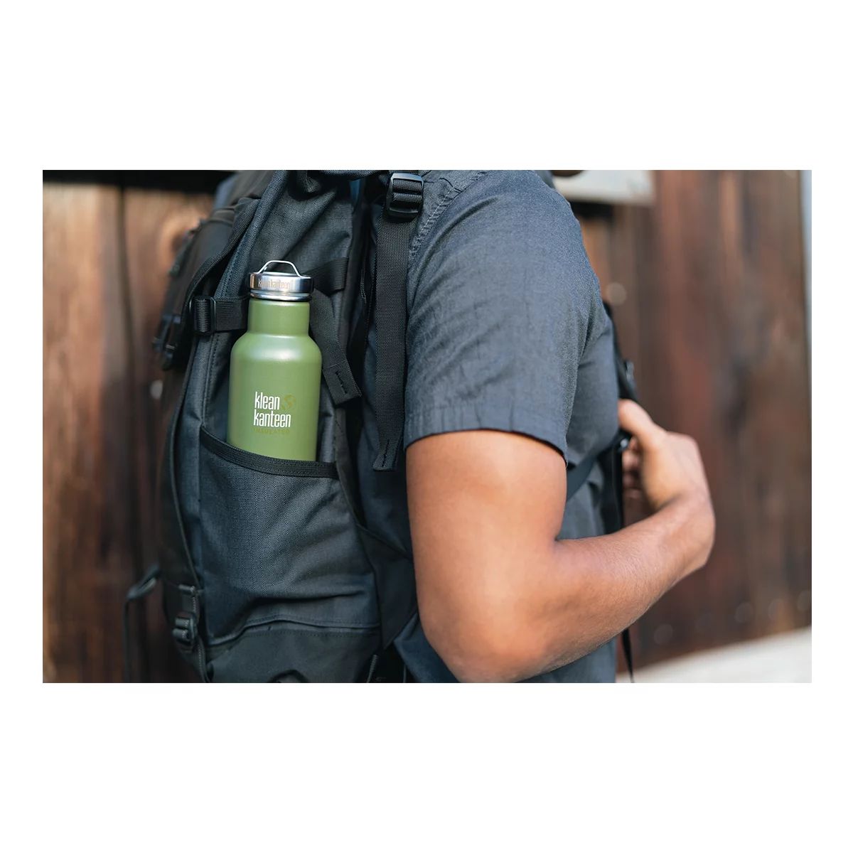 Klean Kanteen TK Wide 20 oz Water Bottle, Screw Cap, Insulated Stainless Steel, Chip Resistant Front_Flat