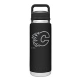 YETI Rambler Calgary Flames 26 oz Bottle with Chug Cap Front_Flat