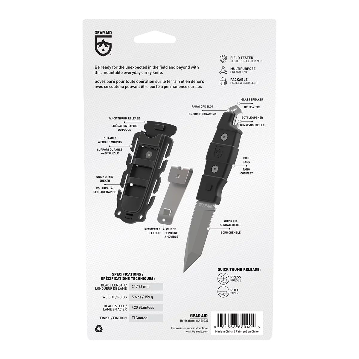Gear Aid Kotu Tanto Knife Back_Flat