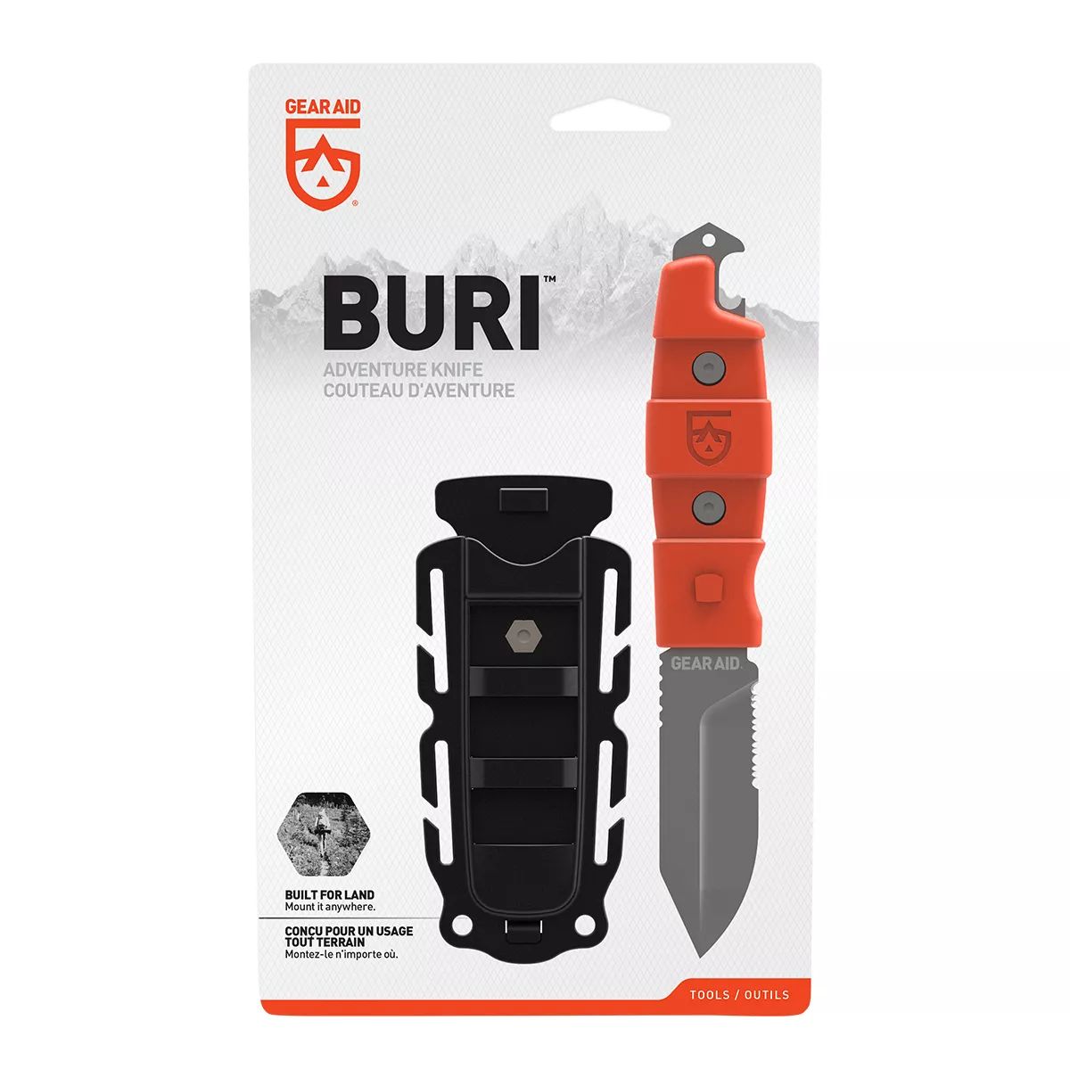 Gear Aid Buri Drop Point Knife Front_Flat
