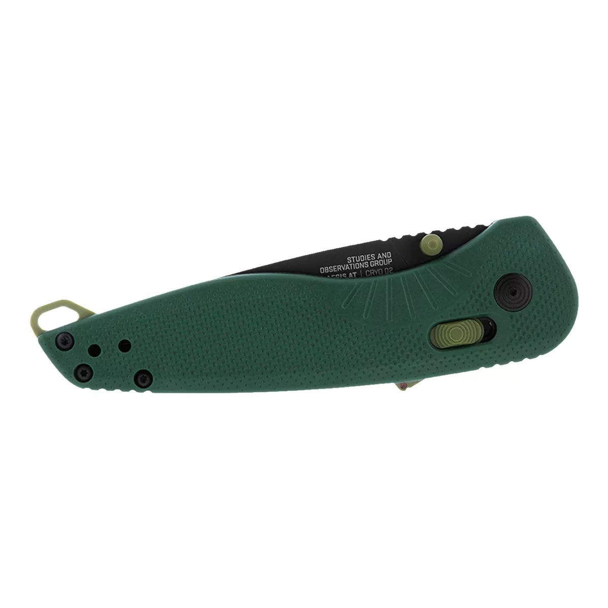 SOG Aegis Forest Moss Clip Point Blade Folding Knife Side_Left
