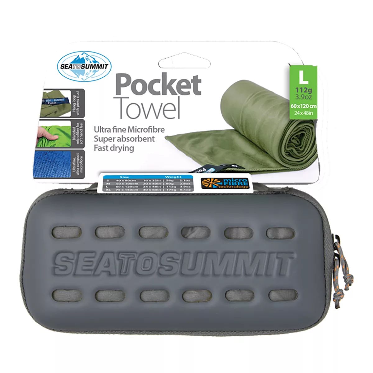 Sea To Summit Pocket Large Towel - Grey