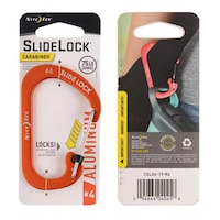 Nite Ize Slidelock Aluminum Carabiner #4 - Orange Composite_or_Mixed