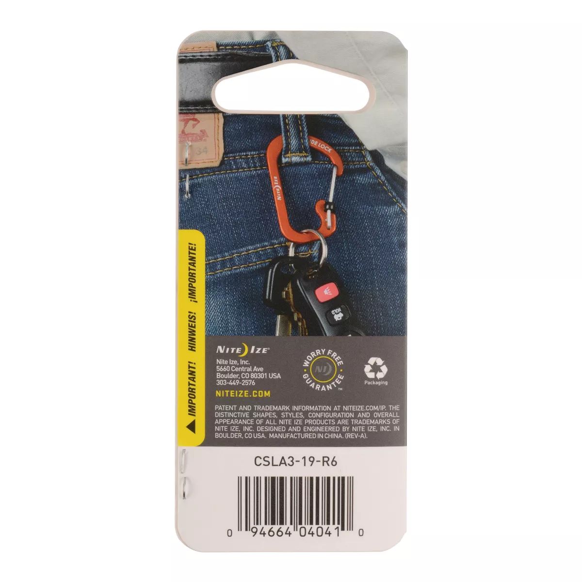 Nite Ize Aluminum Slidelock Carabiner Back_Flat