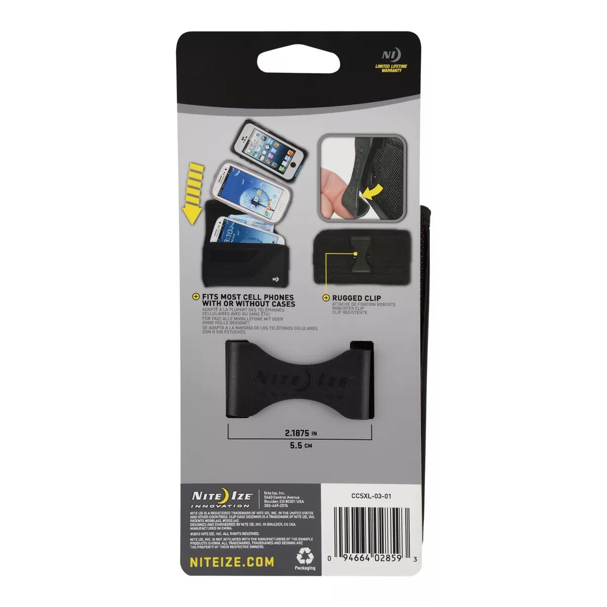 Nite Izet Clip Case Universal Holster XL Back_Flat
