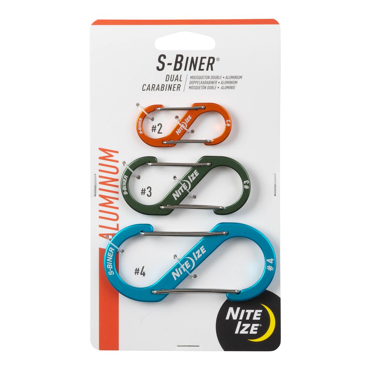 Nite Ize S-Biner Aluminum Dual Carabiner - 3 pk Assorted Front_Flat