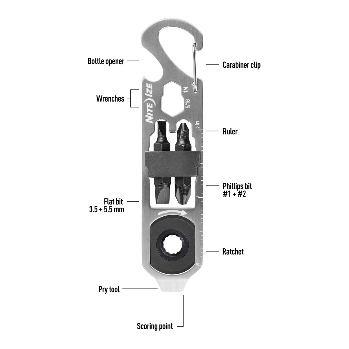 Nite Ize Doohickey Ratchet Key Tool Front_Flat