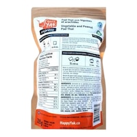 Happy Yak Pad Thai Peanuts and Vegetables Dehydrated Food Package Back_Flat