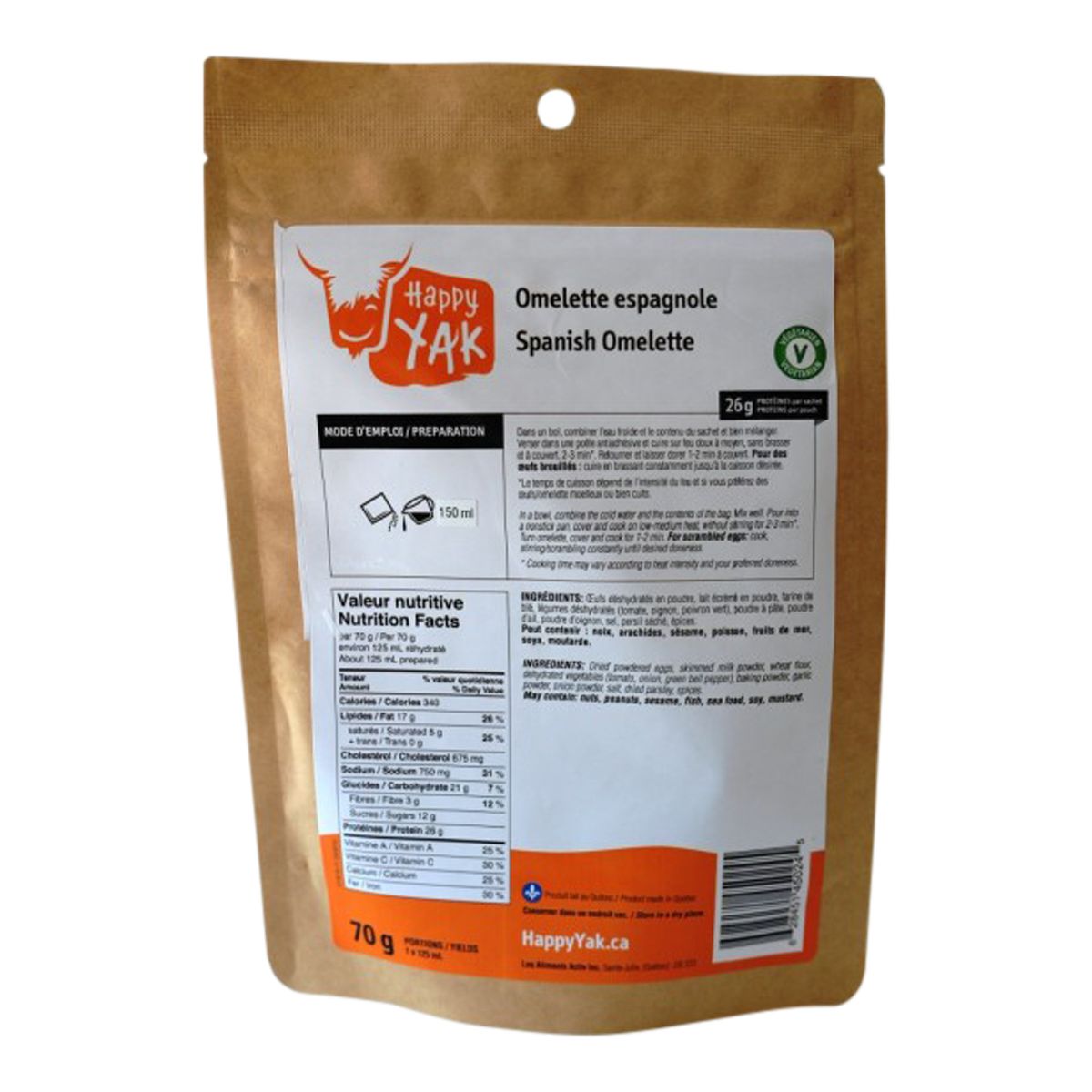 Happy Yak Spanish Omelet Dehydrated Meal
