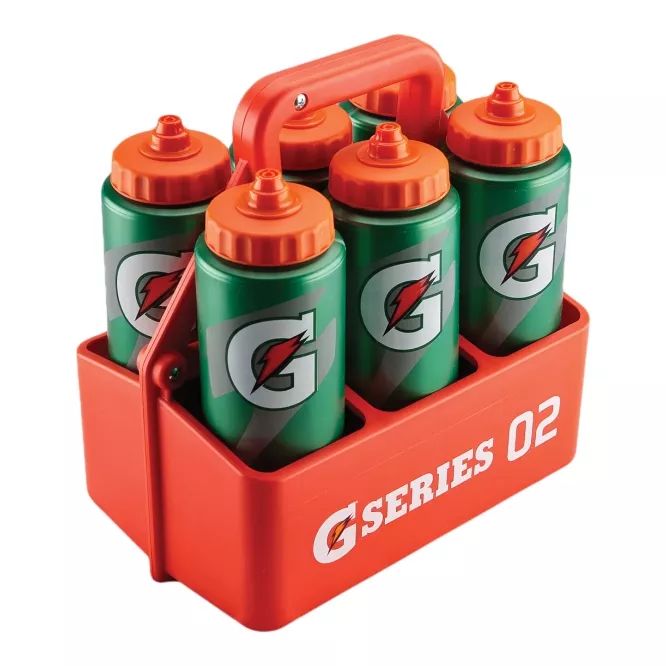 Gatorade Water Bottle Carrier with (6) 32oz Squeeze Bottles