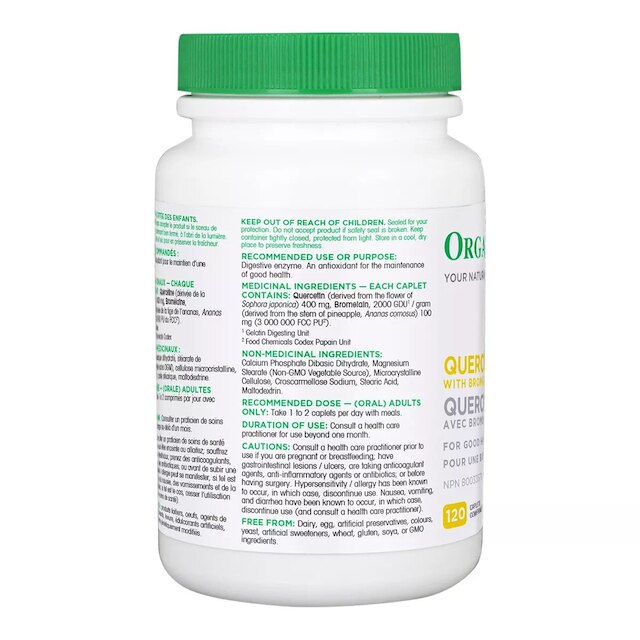 Organika Quercetin With Bromelain 120 Caplets Sportchek