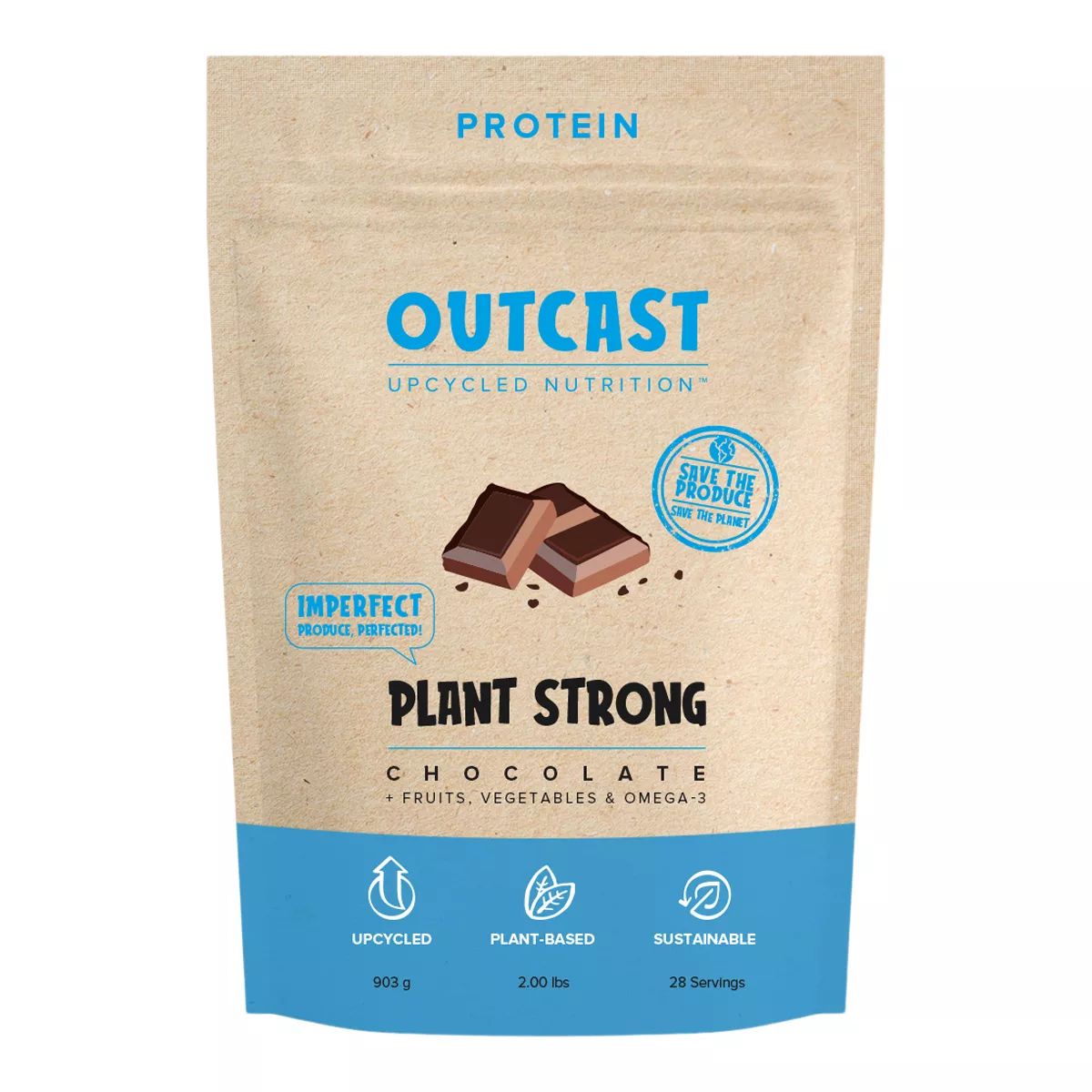 Image of Outcast Foods Chocolate Plant Based Strong Protein Powder 