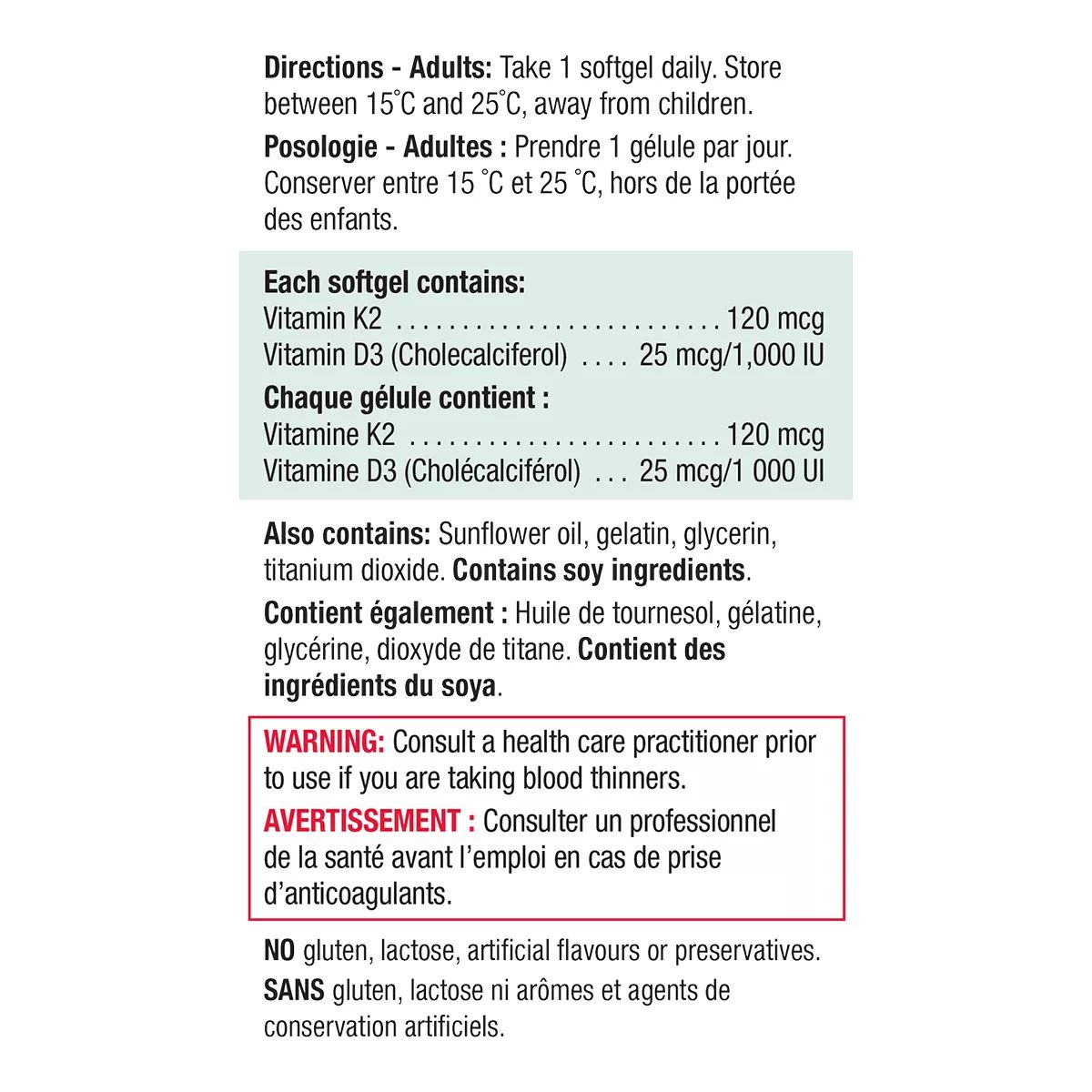 Jamieson Vitamin K2 + D3 - 30 Softgels