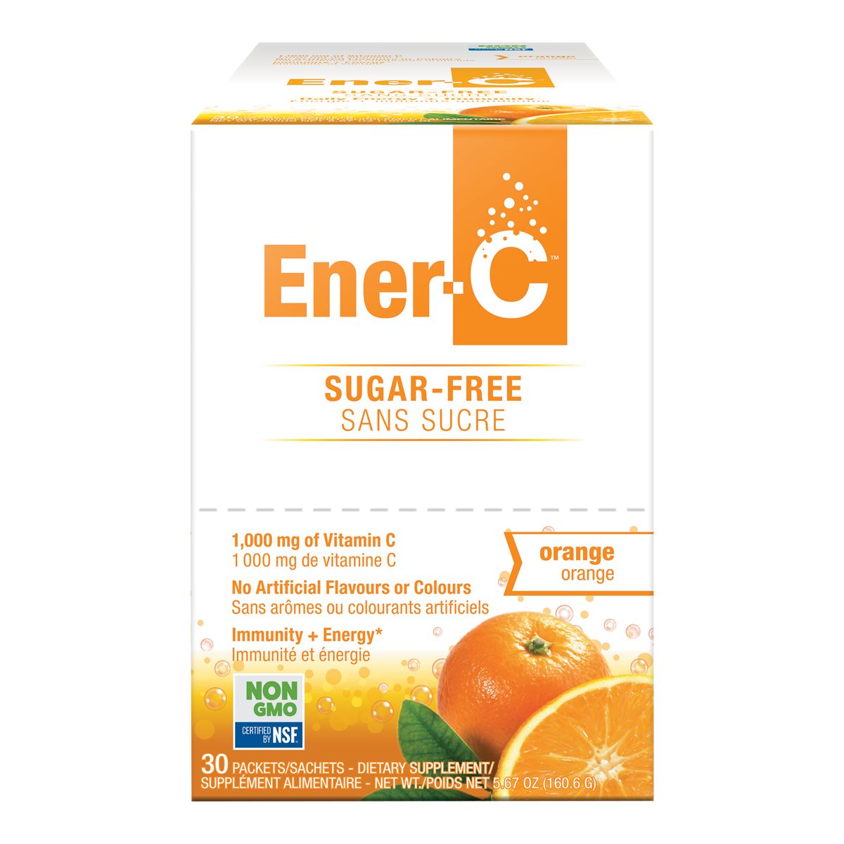 Ener-C Vitamin C Orange Multivitamin Drink Mix SF 30 Pack 1000 mg