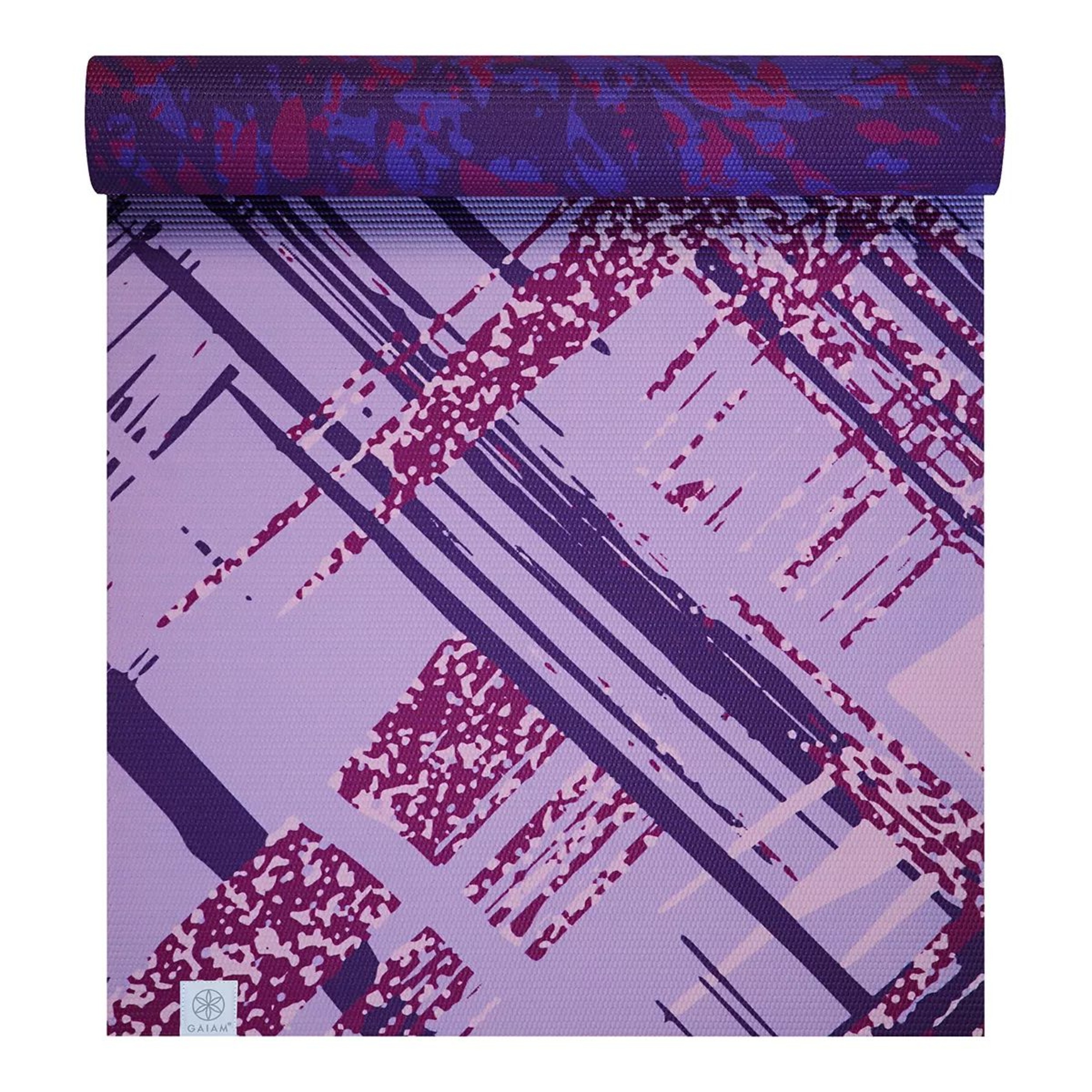 Gaiam Reversible Printed Yoga Mat, 6mm, Latex-Free, Non-Slip Overhead_Flat