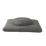 Halfmoon Sit Set: Essential Cotton Round Meditation Cushion + Essential Cotton Zabuton in Fossil Grey Front_Elevated