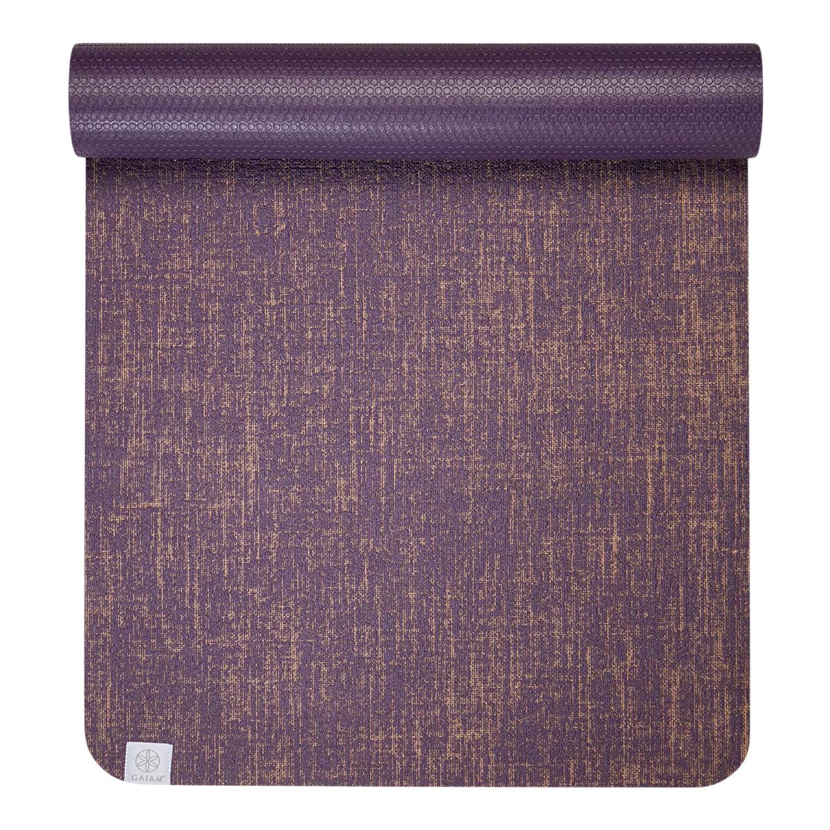 Gaiam Studio Select Yoga Mat, 5mm, Jute, PER, Lightweight Overhead_Flat