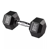 Durahex 25 lb Rubber Hex Dumbbell Front_Angled_Right