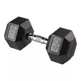 Durahex 40 lb Rubber Hex Dumbbell Front_Angled_Right