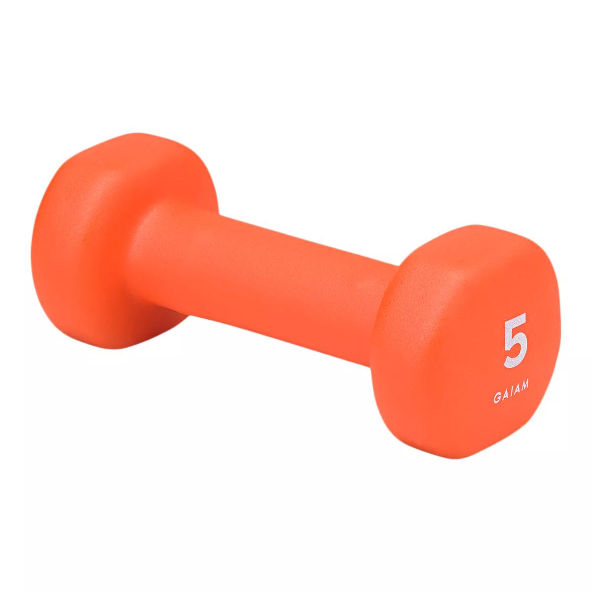 Gaiam 5 lb Dumbbell, Weight, Home Gym Front_Three_Fourths_Angled_Left
