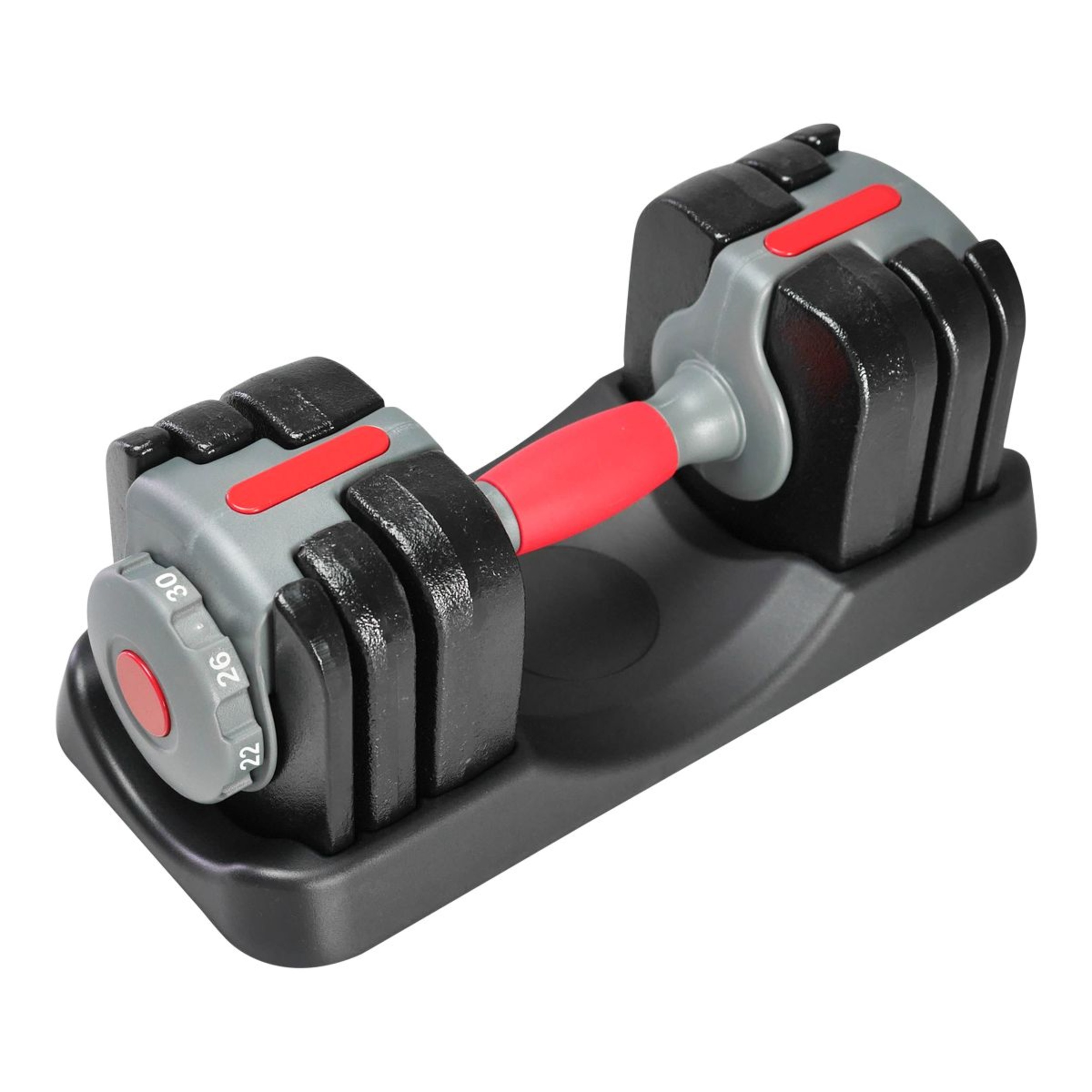 Energetics 30 lb Adjustable Dumbbell, Weight, Home Gym Front_Angled_Right