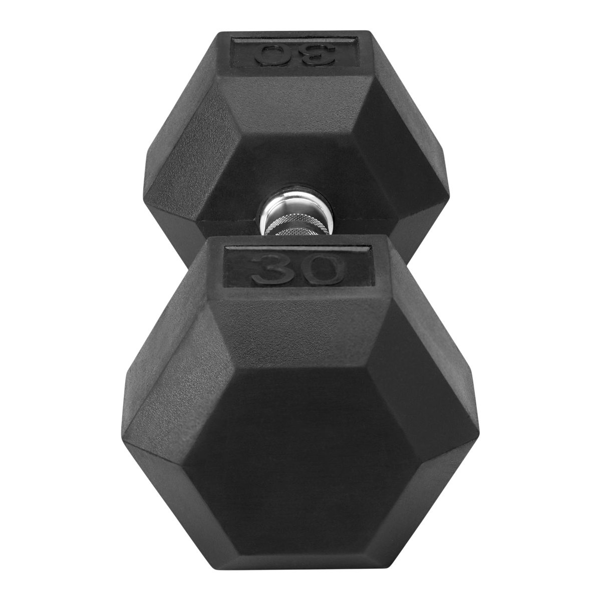 Gaiam 30 lb Rubber Hex Dumbbell, Weight, Home Gym Side_Left