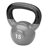 Gaiam 15 lb Vinyl Kettlebell, Weight, Home Gym Front_Angled_Left