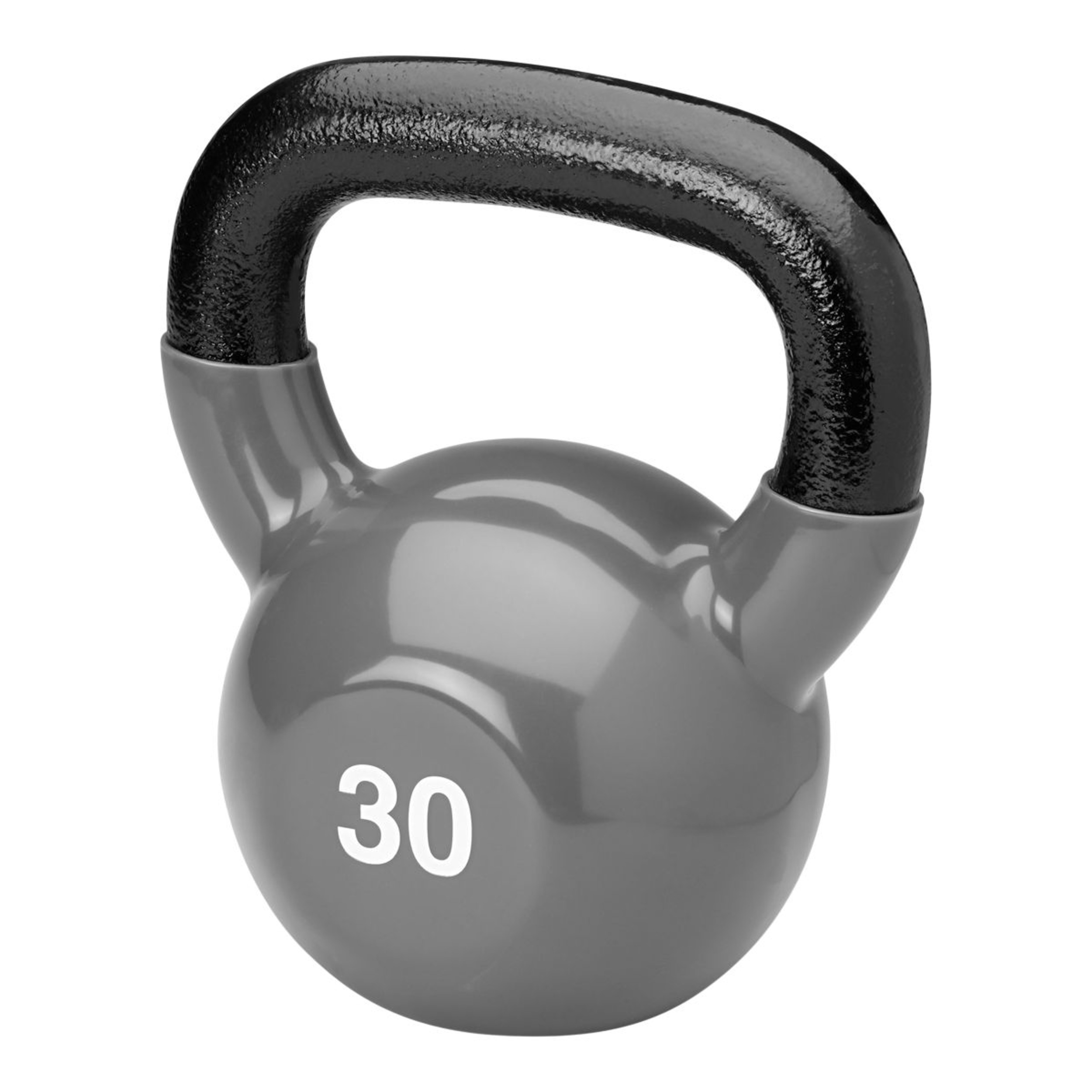 Gaiam 30 lb Vinyl Kettlebell, Weight, Home Gym Front_Angled_Left