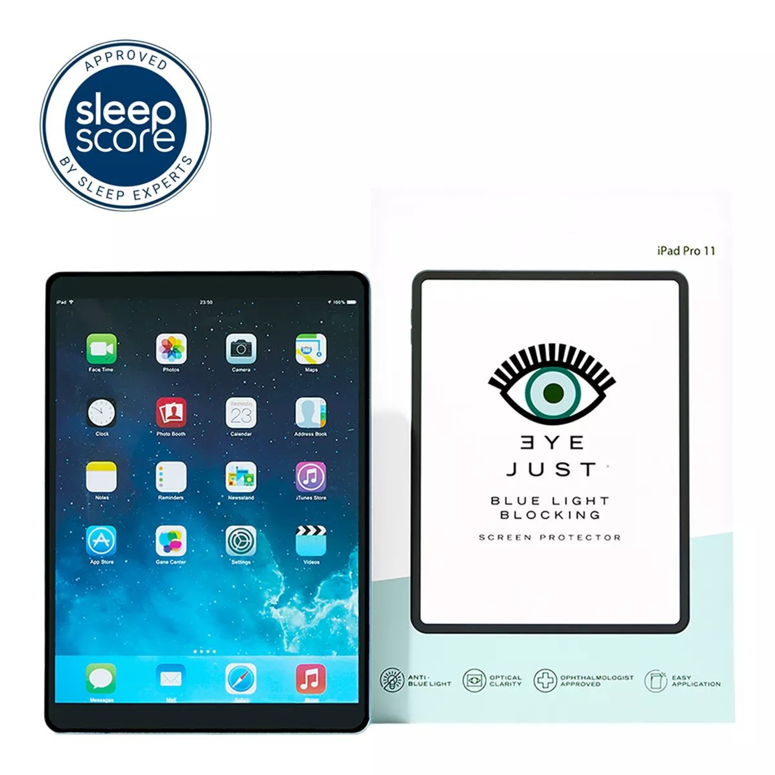 EyeJust Blue Light Blocking Screen Protector 9.7 Inch iPad Front_Flat