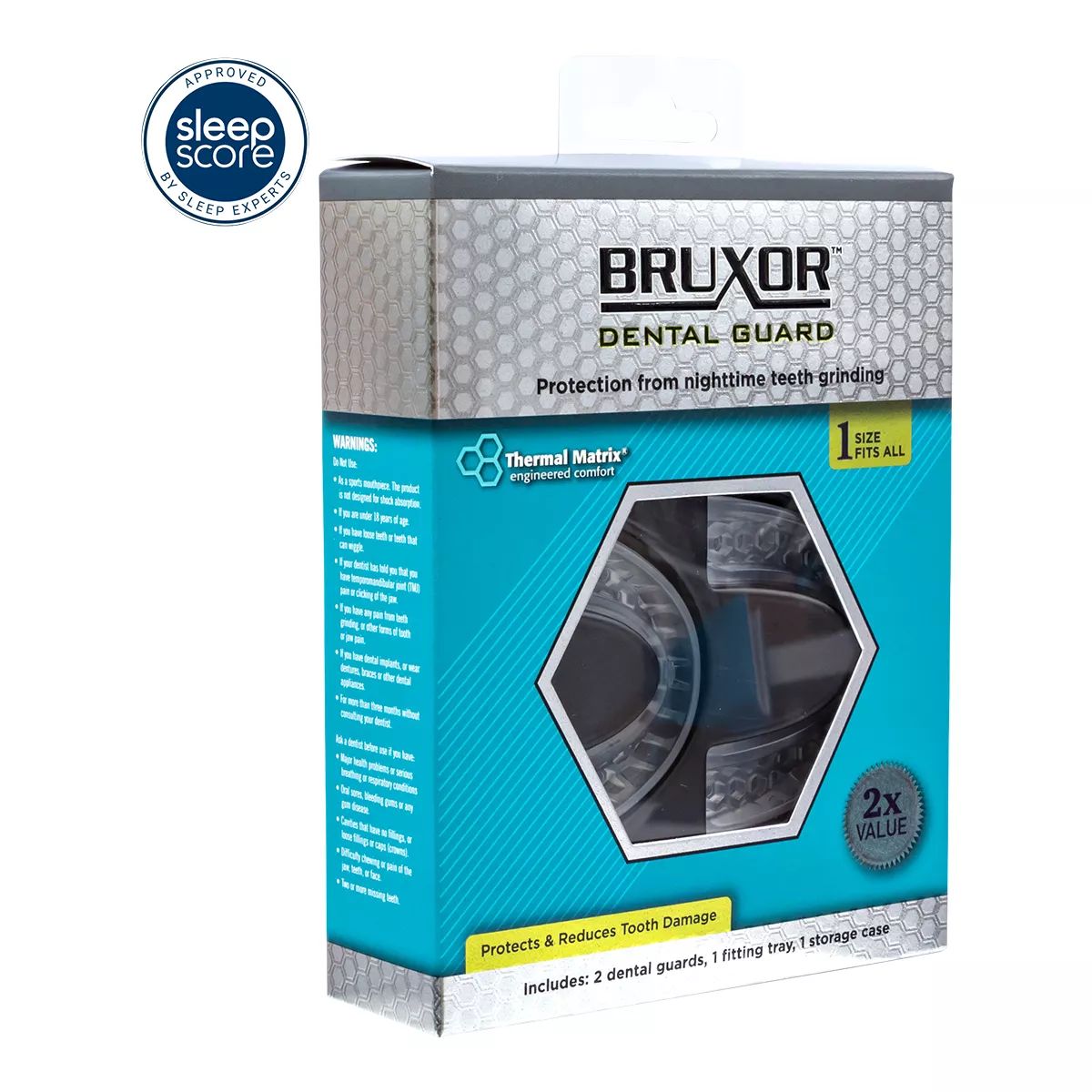 Bruxor Dental Guard For Grinding + Clenching Front_Angled_Right