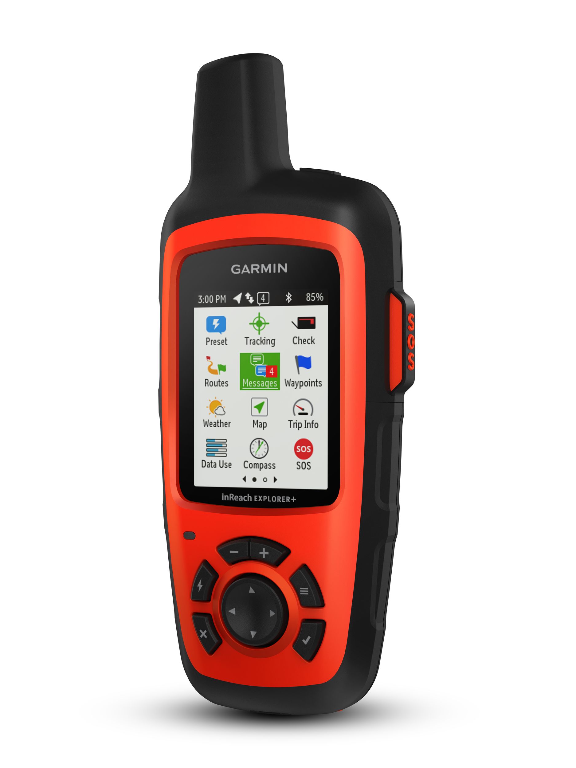 Garmin inReach Explorer+ Satellite Communicator and GPS Front_Angled_Left