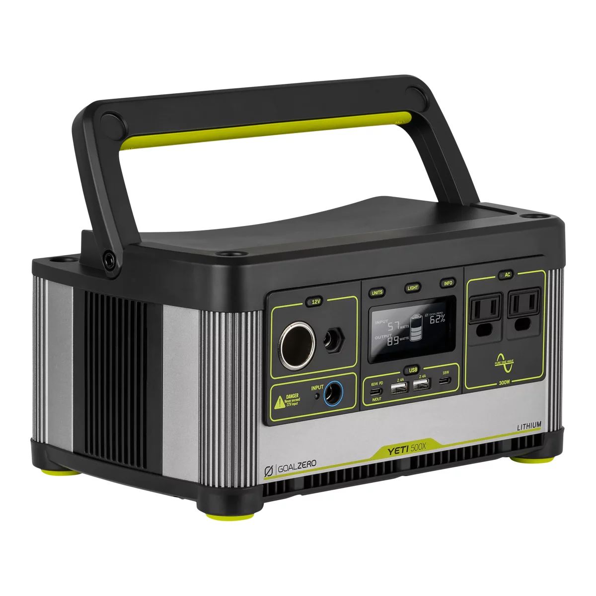 Goal Zero Lithium Yeti 500X Portable Power Station Front_Three_Fourths_Angled_Right