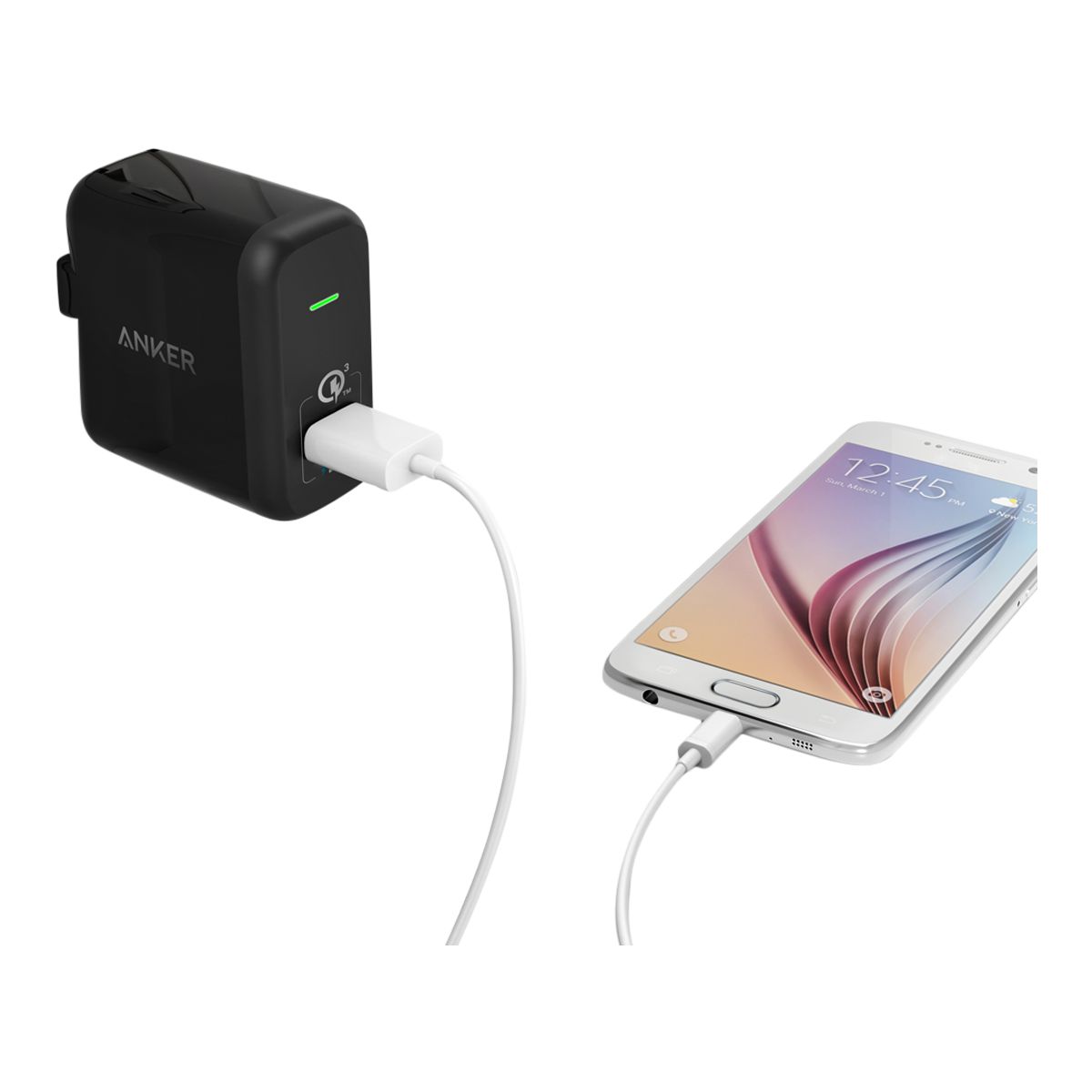 Anker PowerPort+ 1 with Quick Charge 3.0 Front_Angled_Right