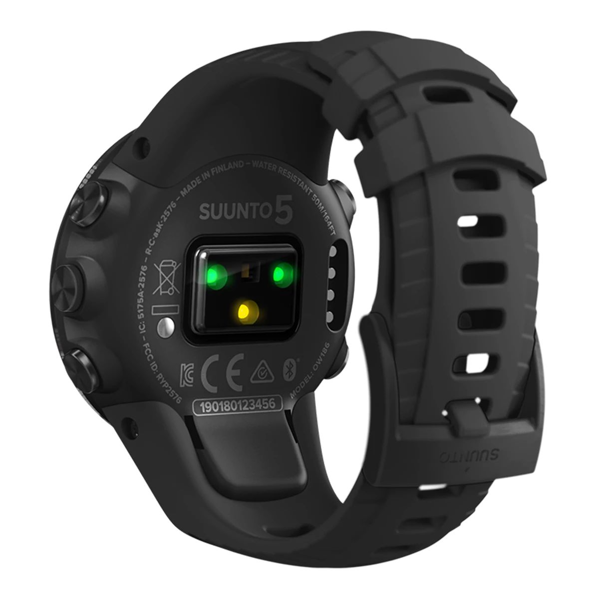 Suunto 5 Fitness Watch, 33.02mm, Hiking, Lightweight, GPS Back_Angled_Left