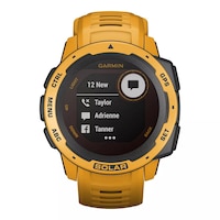 Garmin Instinct Solar-Powered Rugged Outdoor Smart Watch, 32.258mm, Heart Rate Monitor, GPS Front_Flat