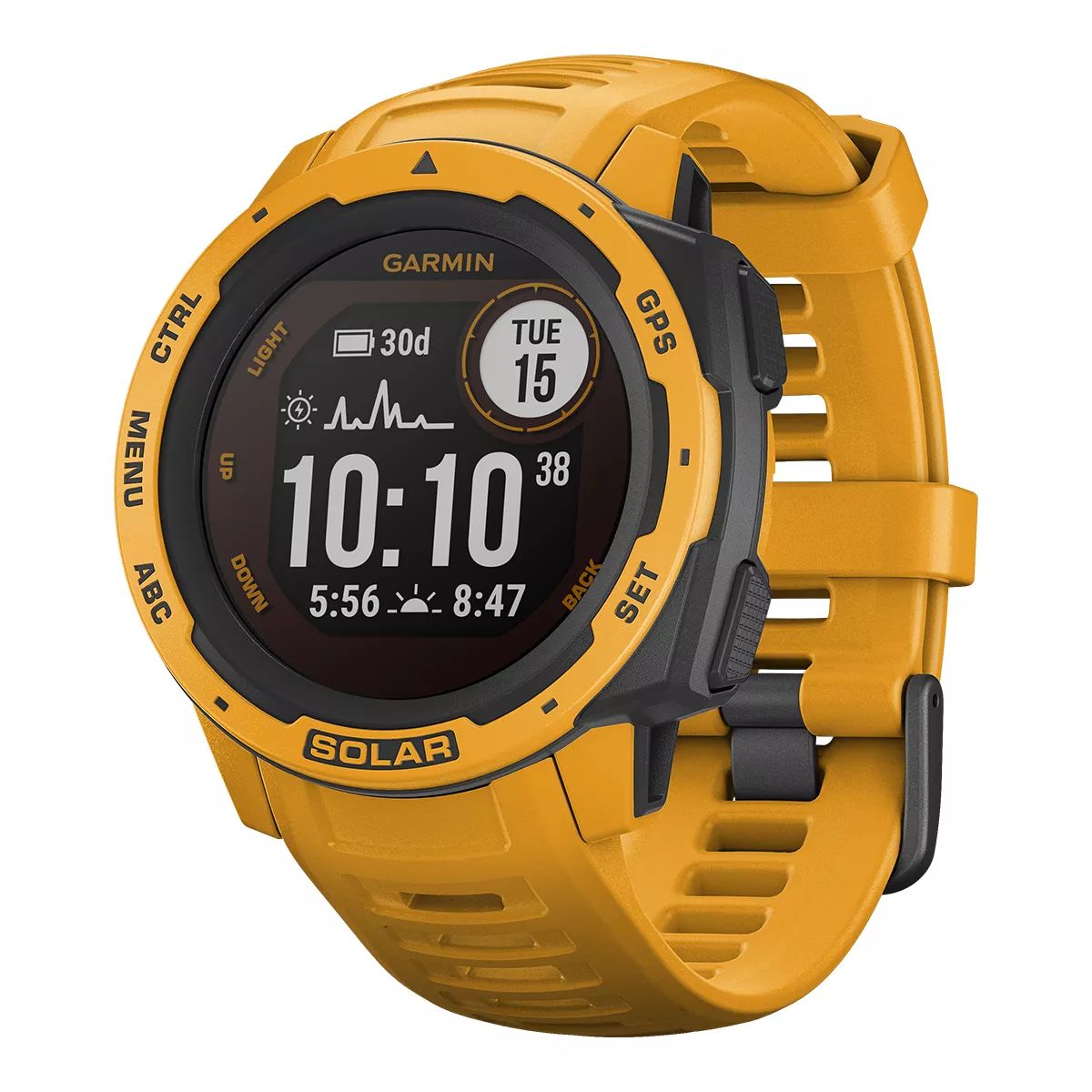 Garmin Instinct Solar-Powered Rugged Outdoor Smart Watch, 32.258mm, Heart Rate Monitor, GPS