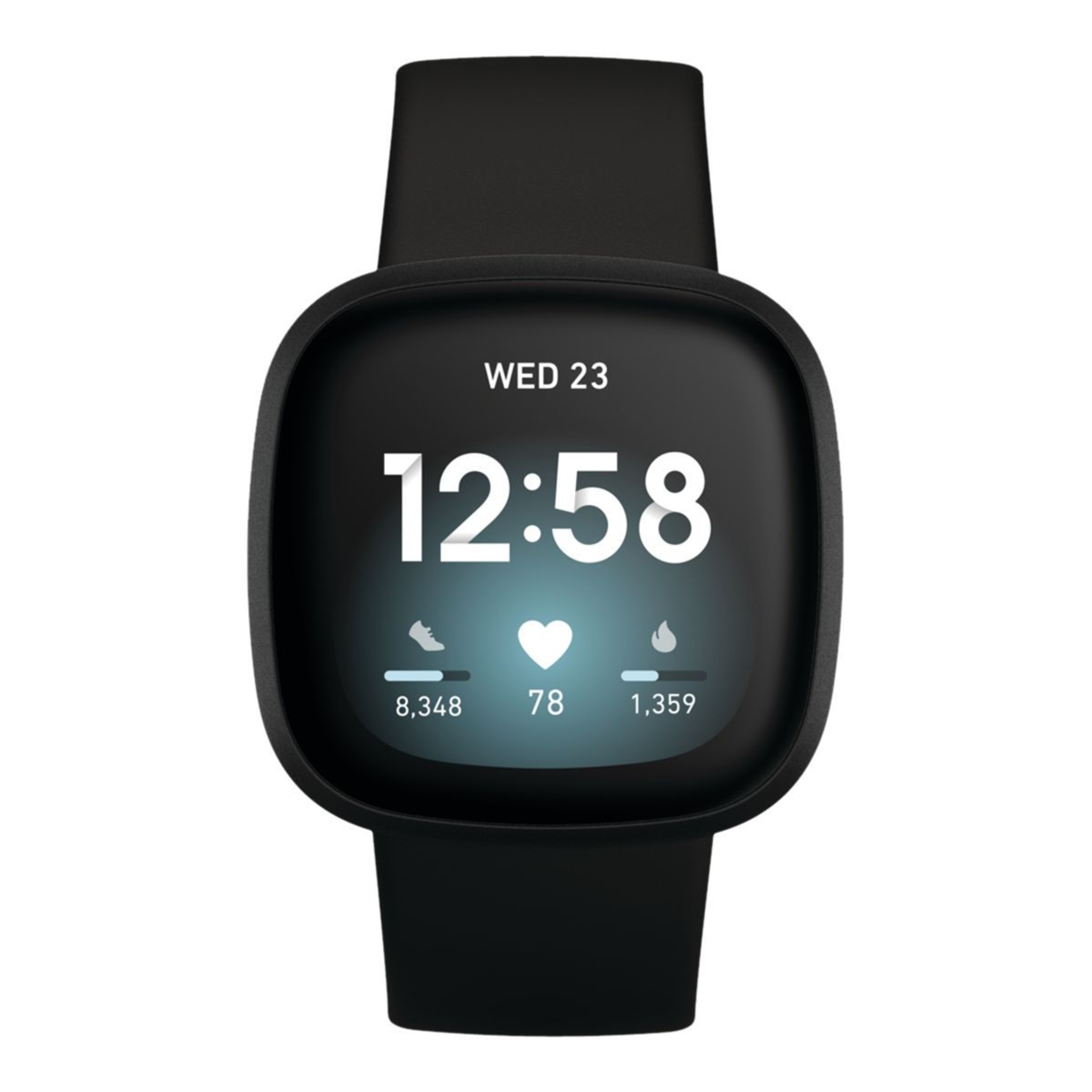 Fitbit Versa 3 Smart Watch, 40.13mm, Running, Heart Rate Monitor, GPS Front_Flat