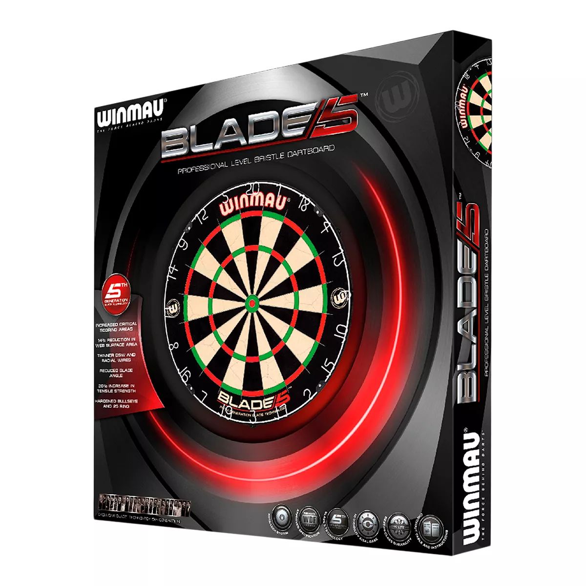 Winmau Blade 5 Dartboard Front_Angled_Left