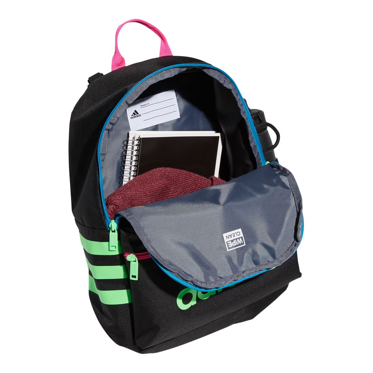 adidas Kids YA Classic 3-Stripes Laptop Sleeve School Backpack