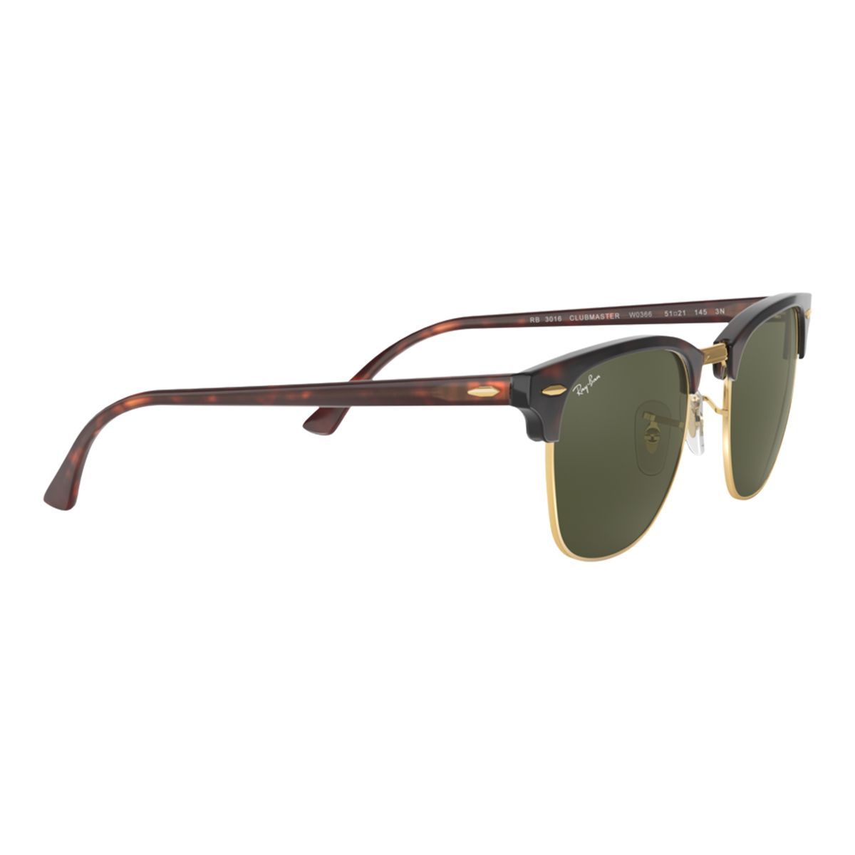 Ray-Ban RB3016 Clubmaster - Browline Tortoise Frame Prescription Sunglasses  | Eyebuydirect