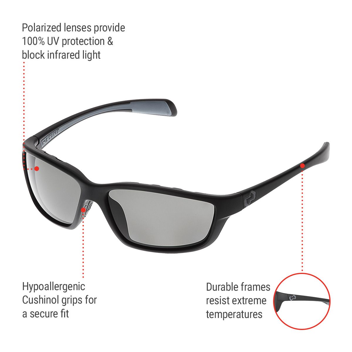 Native Men's/Women's Kodiak Rectangular Sunglasses, Polarized
