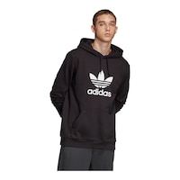 adidas Originals Men's Trefoil Warm Up Hoodie, Pullover, Cotton, Drawstring Front_Three_Fourths_Angled_Right