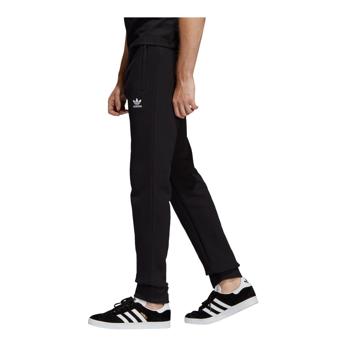 adidas Men's Trefoil Track Pants, Fleece, Workout, Gym, Athletic, Tapered, Cuffed
