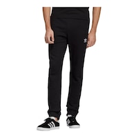 adidas Men's Trefoil Track Pants, Fleece, Workout, Gym, Athletic, Tapered, Cuffed Front_Flat