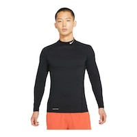 Nike Pro Men's Winterized Mock Long Sleeve Shirt Front_Flat