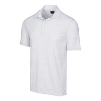 Greg Norman Golf Men's Shark Jacquard Short Sleeve Golf Polo T Shirt Front_Three_Fourths_Angled_Left